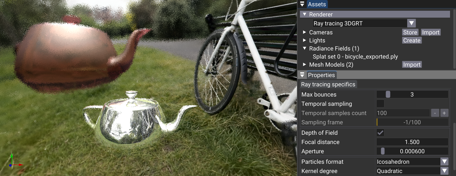 Raytracing depth of field, using a single sample frame