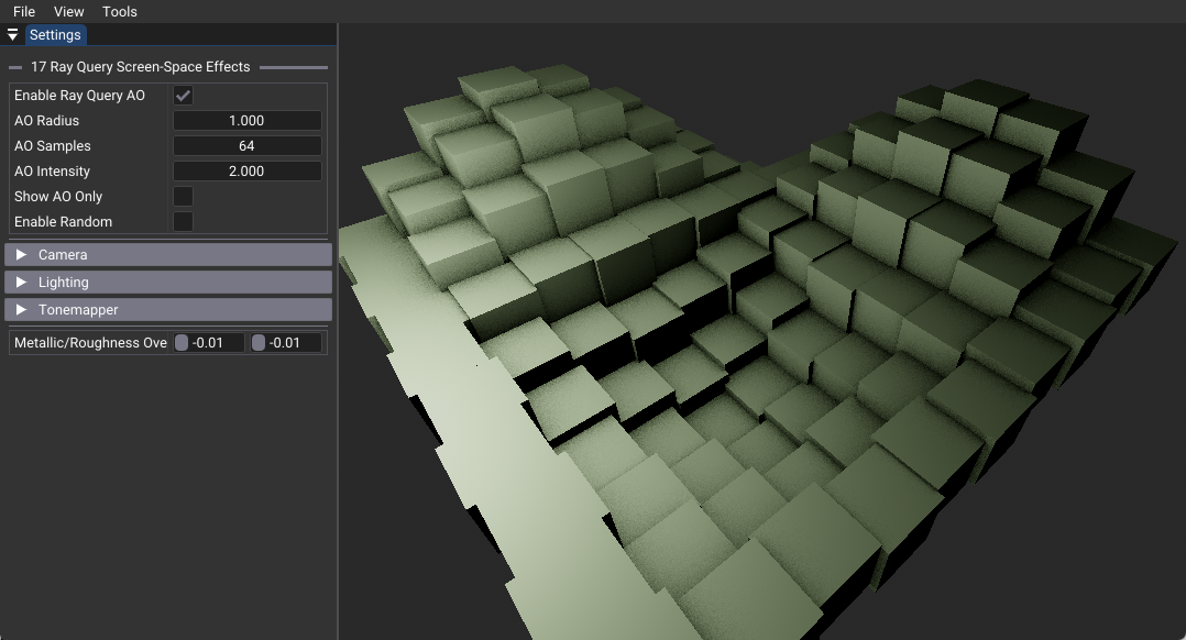 17 Ray query screen-space ambient occlusion result